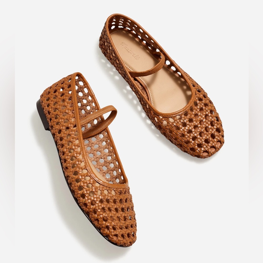 Madewell Greta Flat in Open Weave Leather